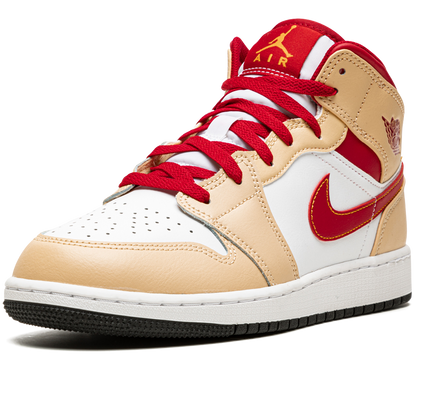Air Jordan 1 Mid GS "Beige / Red"