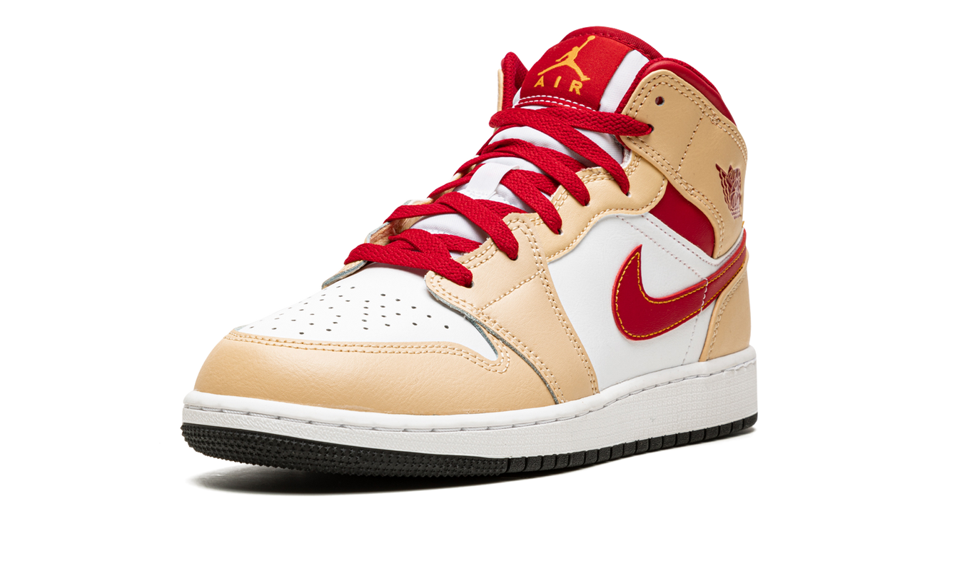 Air Jordan 1 Mid GS "Beige / Red"