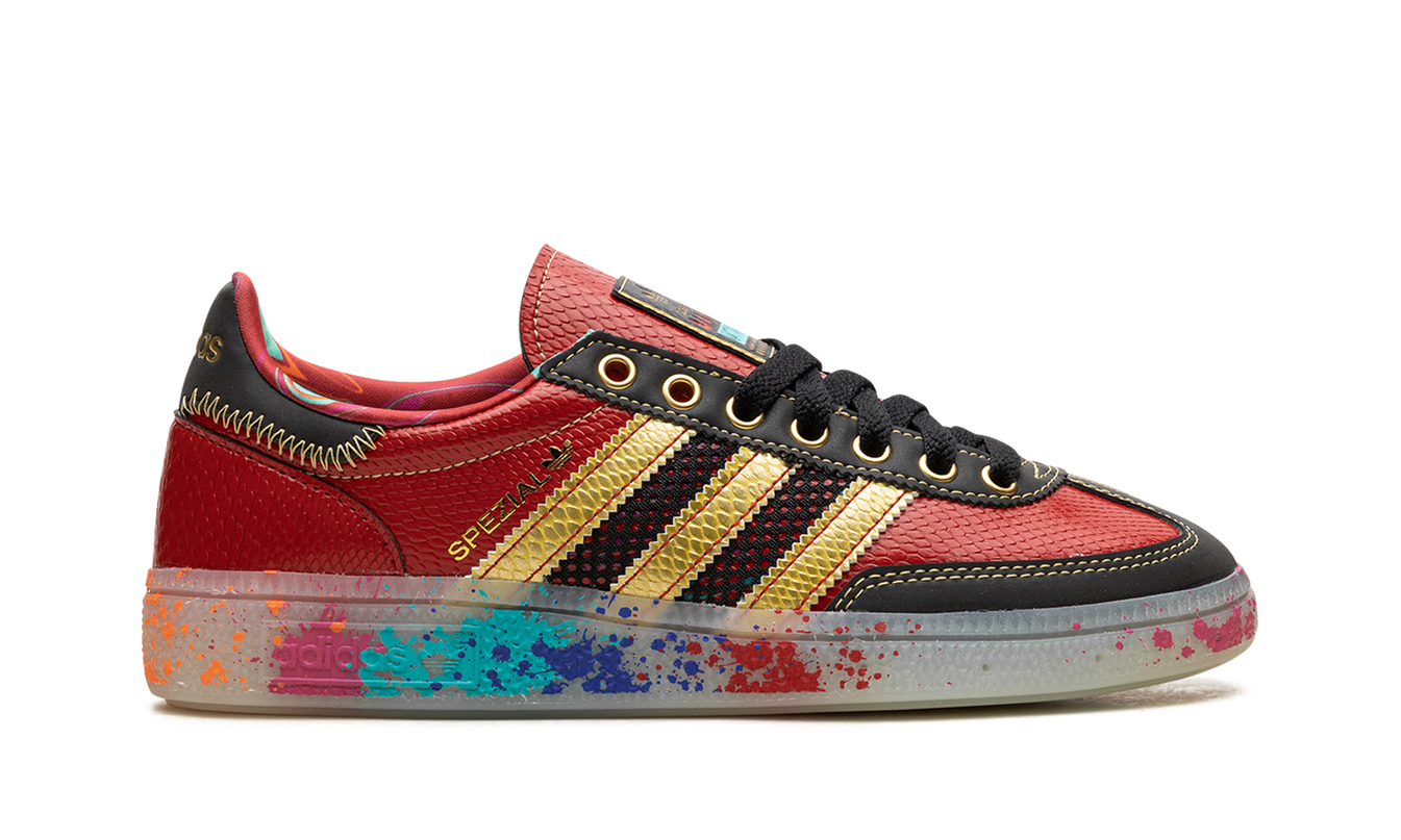Adidas Handball Spezial "S.E.E.D. - Scarlet Gold Paint Splatter"