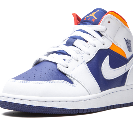 Air Jordan 1 Mid GS "White Deep Royal Blue"