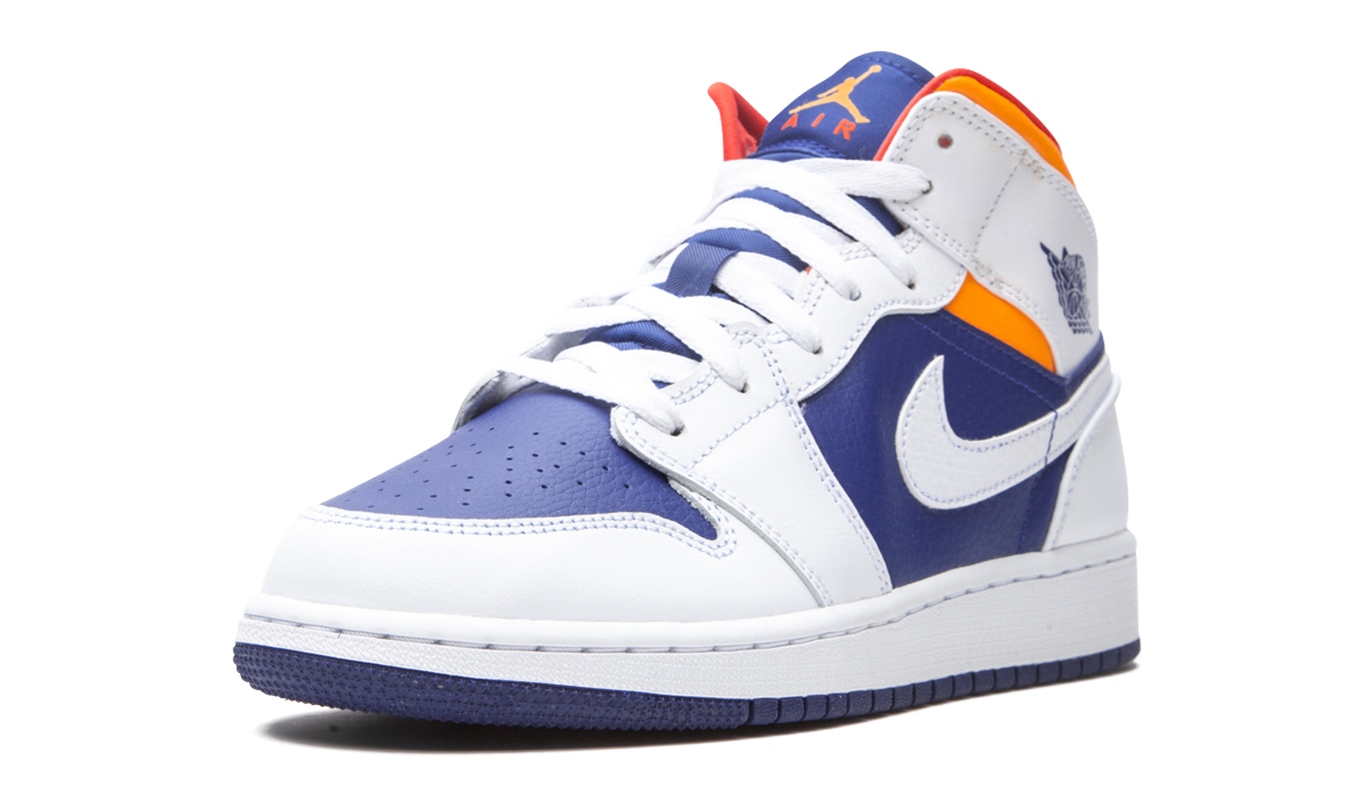 Air Jordan 1 Mid GS "White Deep Royal Blue"