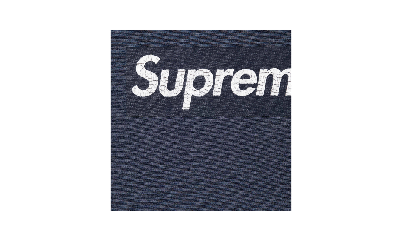 Gewaschener Box-Logo-Rundhalsausschnitt „SS 25 – Navy“